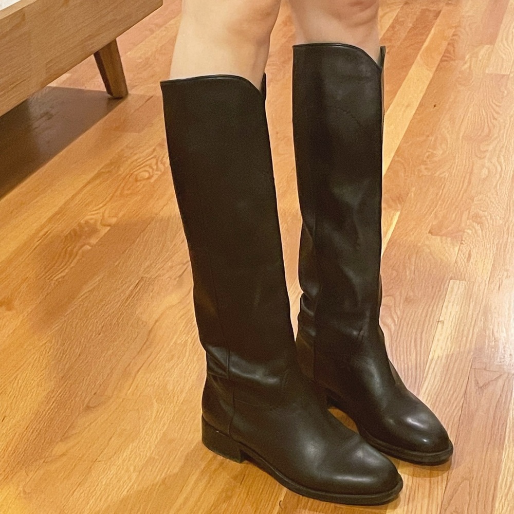 Great Condition| Chanel Leather Boots Black EU 38.5( US Women 8)